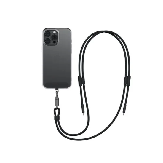 Energea Lasso Lanyard C-C Cable 480Mbps, 240W With Lanyard Card 1.5M -Black